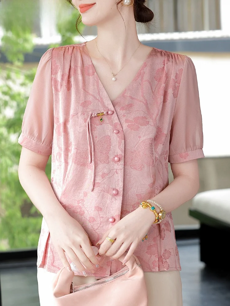 faionable-summer-mommy-outfit-ort-sve-chiffon-set-for-middle-aged-women-ele-sle-v-ne-two-piece-suit