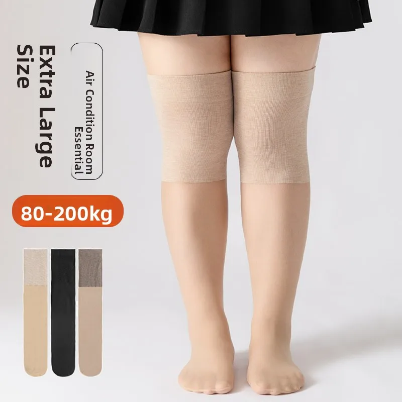 plus Size Long Tube Socks for Women Knee Pad Air Conditioned Room Spring Autumn Thickened Home Comfortable Breathable Stockings