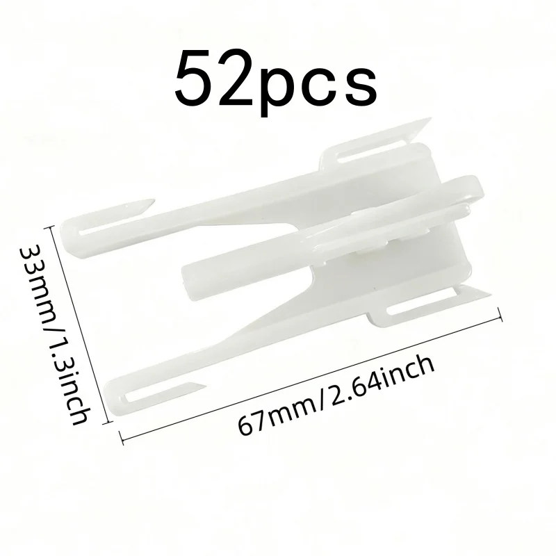 Butterfly Shaped Curtain Clips 52 pcs, Won't Slip, Lightweight, for Window, Door and Shower Curtains, Easy to Install