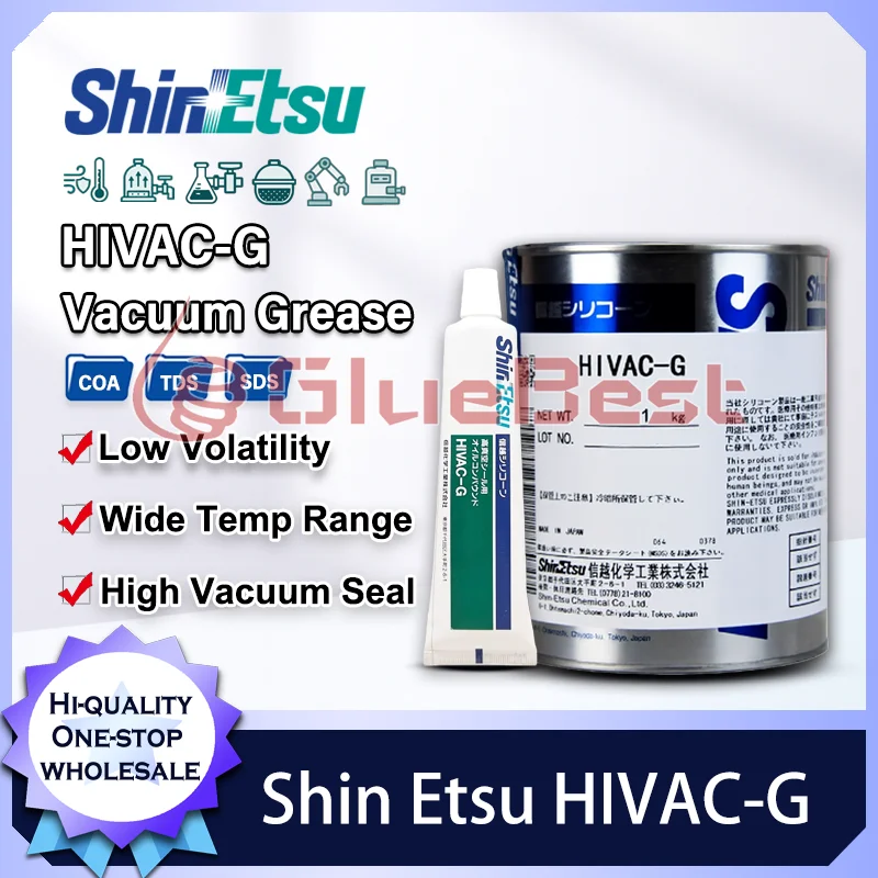 Shin Etsu HIVAC-G Silicone Vacuum Grease 100g 1kg Low Volatility Temperature Stable Lubricant for Laboratory High Vacuum Systems