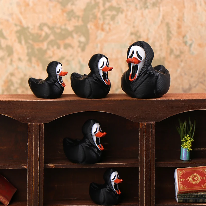 Halloween Screaming Duck Ghost Duck Ornament Home Office Desk Mini Ornaments Dollhouse Micro Landscape Decor Toy