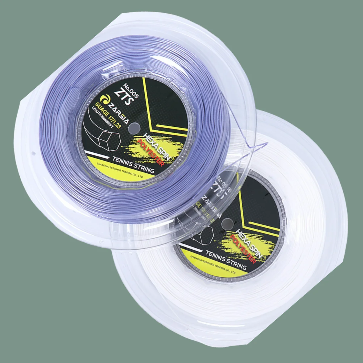 200M 1 Reel ZARSIA Rotating  Hexagon Tennis Strings Durable Hex Polyester Racket String Hexagon Tennis String  1.23MM