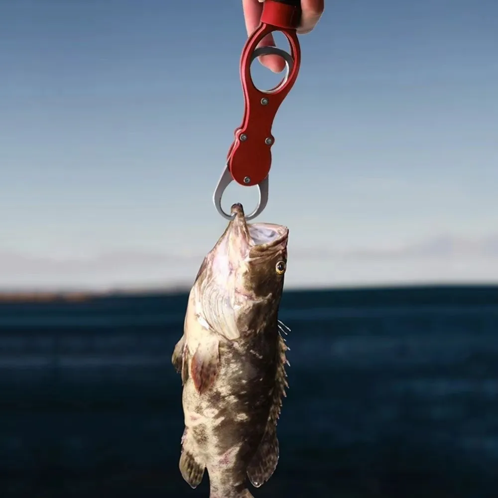 Hochbelastbarer Fischgreifer aus Aluminiumlegierung mit Rutschfestem Griff, Langer Fischlippen-Greifer, Angelzubehör zur Kontrolle Großer Fische – Detail 4