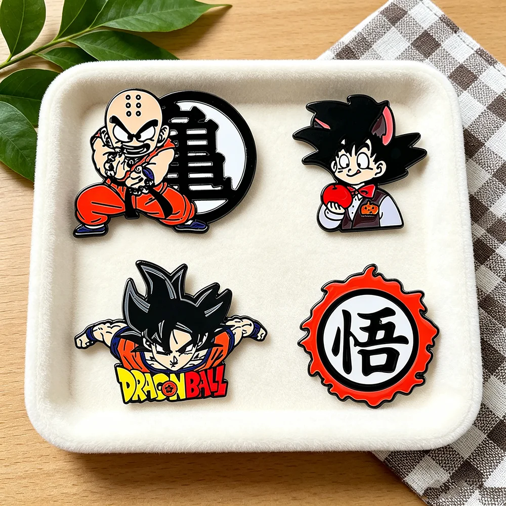 Anime-inspirierte Hartemaille-Pins – Krillin & Goku Themen-Anstecknadeln für Anime-Sammler und Fans
