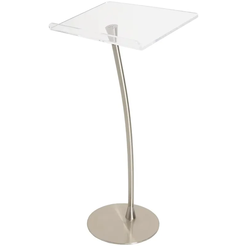 Acrylic silver curved podium and side table