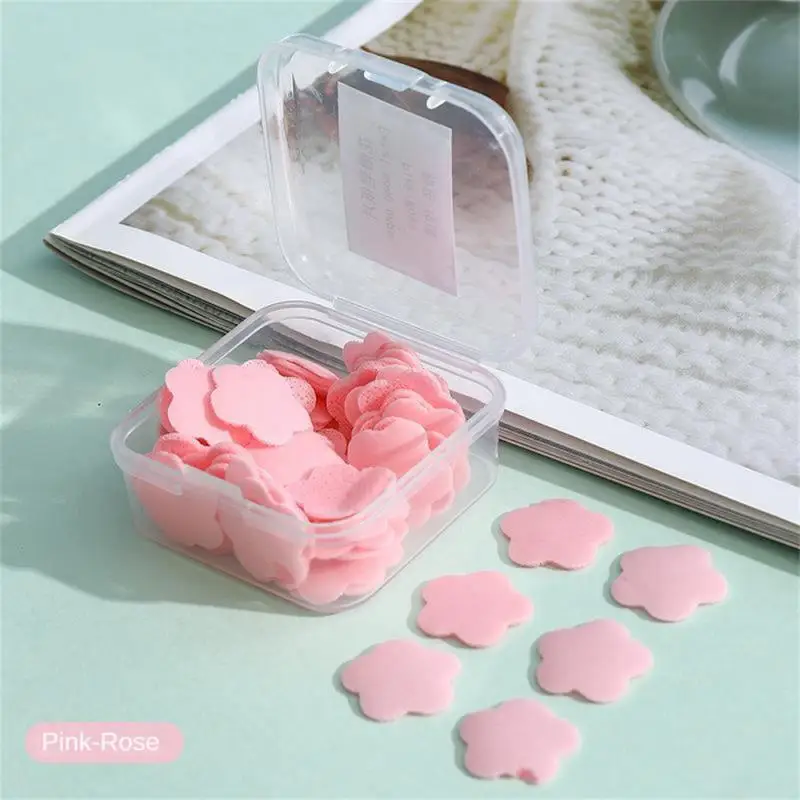 

Color Soap Paper for Travel Soap Washing Hand Bath Cleaning Scented Slice Sheets Flower Shape Foaming Paper Soap Dishes