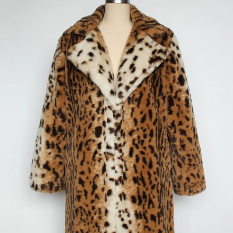 

2025 зимние утепленные куртки, пальто, пушистые длинные пальто с мехом, куртка, верхняя одежда, женские свободные куртки в стиле ретро из искусственного меха с леопардовым принтом, топы