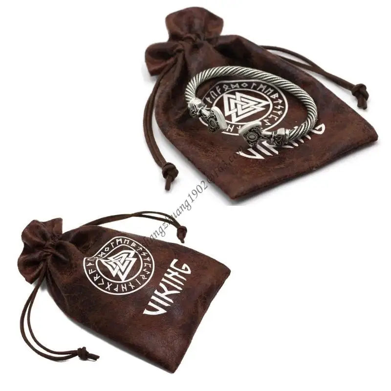 

Q6RB Quality Medieval PU Bag Drawstring Storage for Special Occasions Birthdays, Christmas, and Valentine's Day