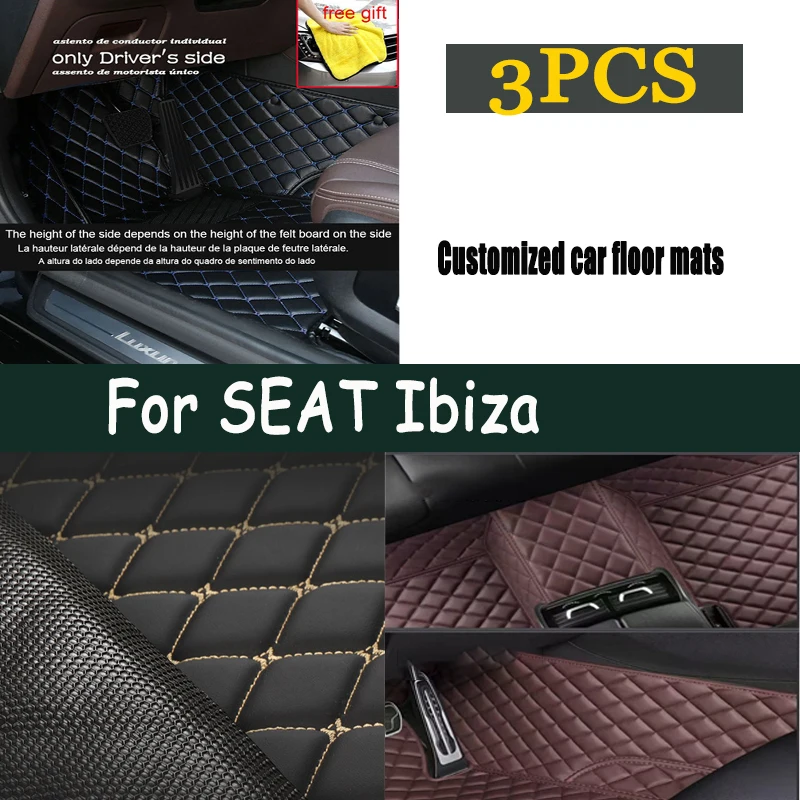 

Автомобильные коврики для SEAT Ibiza 6J 6P MK4 2008 ~ 2017 водонепроницаемые аксессуары