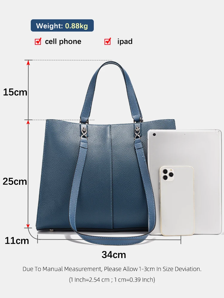 Zency Brown Leather Handbag Genuine Leather Cowhide Bag Wine Bag Woman Commute Tote Handbag Underarm Shoulder Bags Top Handle - view 3