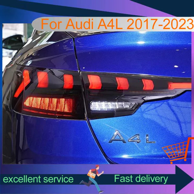 Car Supplies New Styling For Audi A4L 2017-2023 Rear DRL Tail Lamp LED Brake Taillights Auto Daytime running lights Accessories