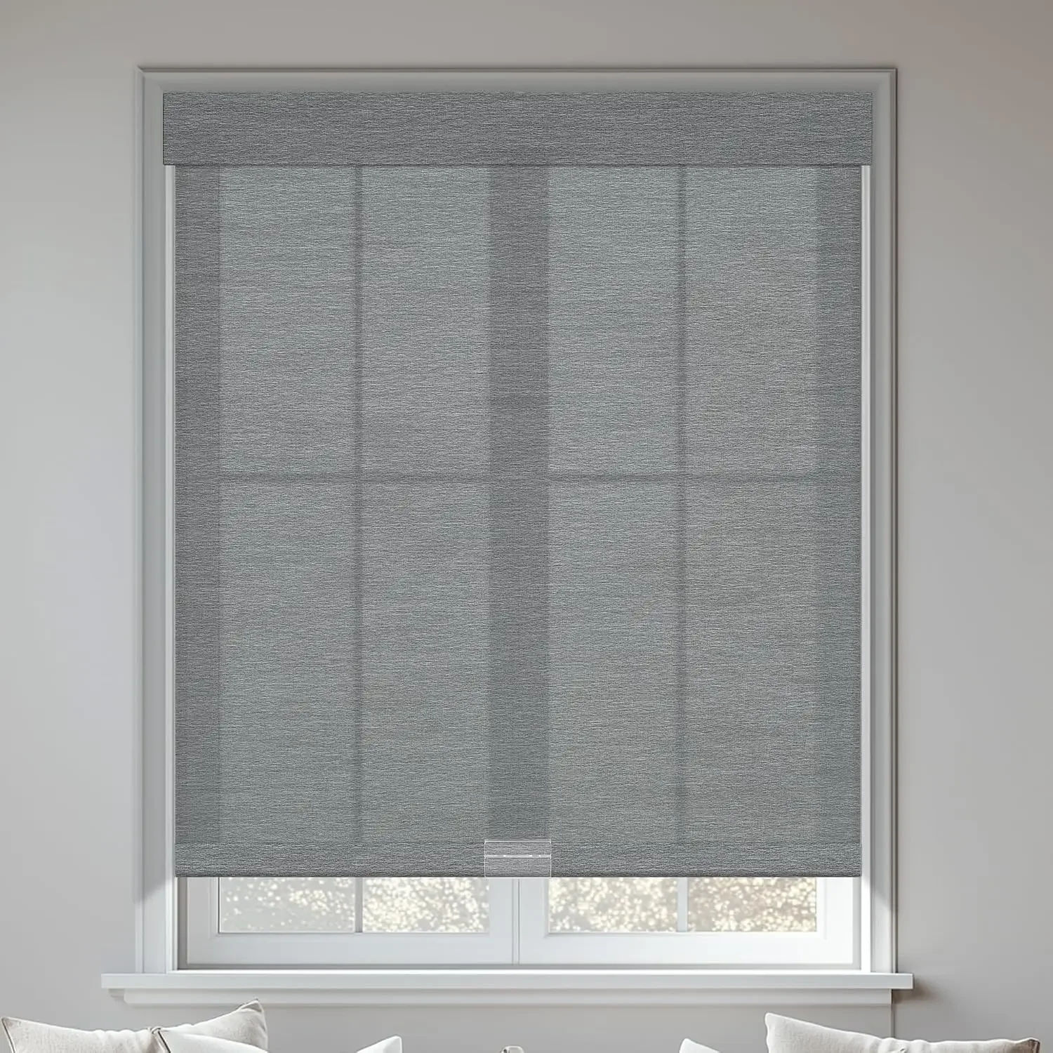 Light Filtering Roller Shades Cordless Blinds for Windows, Free-Stop Shades with Fabric Valance, Thermal Insulated Linen Fabric,