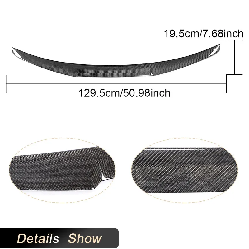 أجنحة سبويلر خلفية للسيارة من ألياف الكربون الكاملة لسيارات BMW 5 Series G30 F90 M5 Sedan 2017-2022 سبويلر خلفي للسباق شفة جناح التمهيد