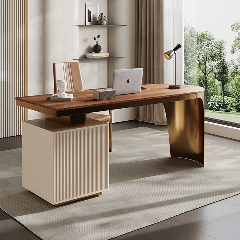 Modern Shelves Office Desks Standing Workbench Reading Study Desk Table Drawers Sedentary Scrivania Angolare Office Furniture