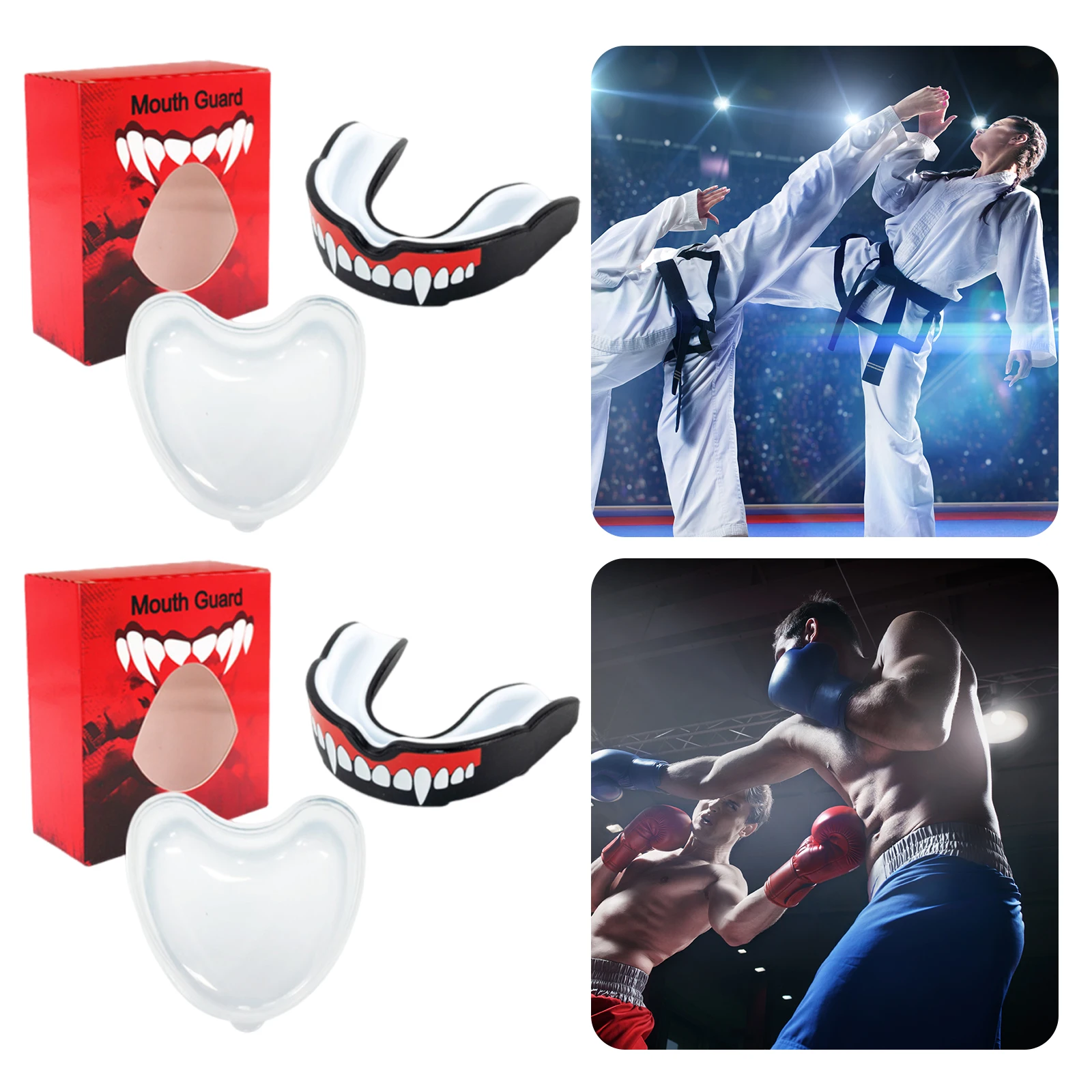 Mouth Guard Sports for Football Boxing Lacrosse Hockey Rugby & MMA Adult Mouthguard Mouth Guard Case Fits Adults and Kids 12+