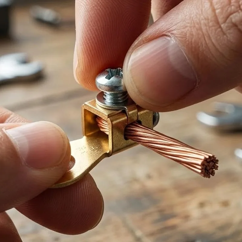 Car Battery Terminal Blocks with Terminal Collet Set Accessories Connectors Solid Copper Crimp Connectors Replacement Battery view 2