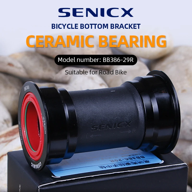 SENICX Nadaje się do dolnego wspornika łożyska ceramicznego SRAM DUB BB386 28,99 mm mechanizm korbowy szosowy prasa rowerowa typu centralnego