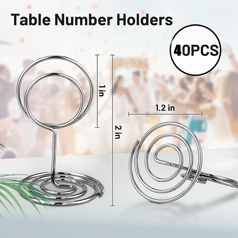 40PCS Table Number Holders Place Card Holder Cards Stand Name Menu Clips Table Sign Holders For Wedding Birthday Party