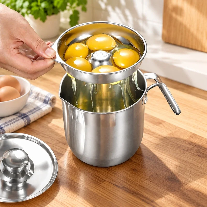 304 Stainless Steel Egg Yolk Divider for Infant Meal Prep, Protein Separator Kitchen Gadget
