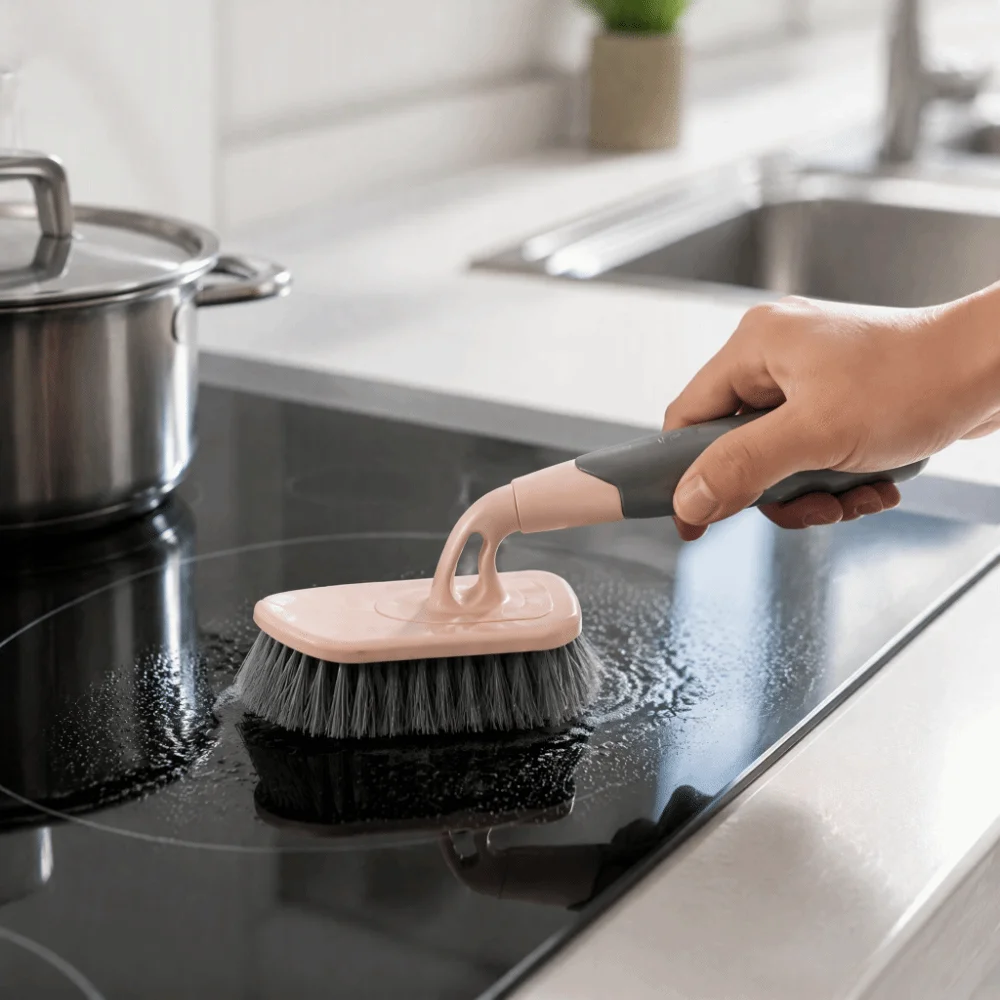 Long Handled Cleaning Brush Stiff Bristle Floor Gap Stain Removal Brush Multifunctional Stiff Bristle Brush Tile Cleaning