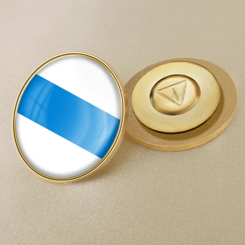Russia White Blue White Flag Brooch Badges Lapel Pins