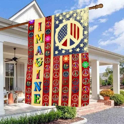 Imagine Peace Symbol American Outdoor Peace Sign Home Graden Flag IIX WZZ yyi