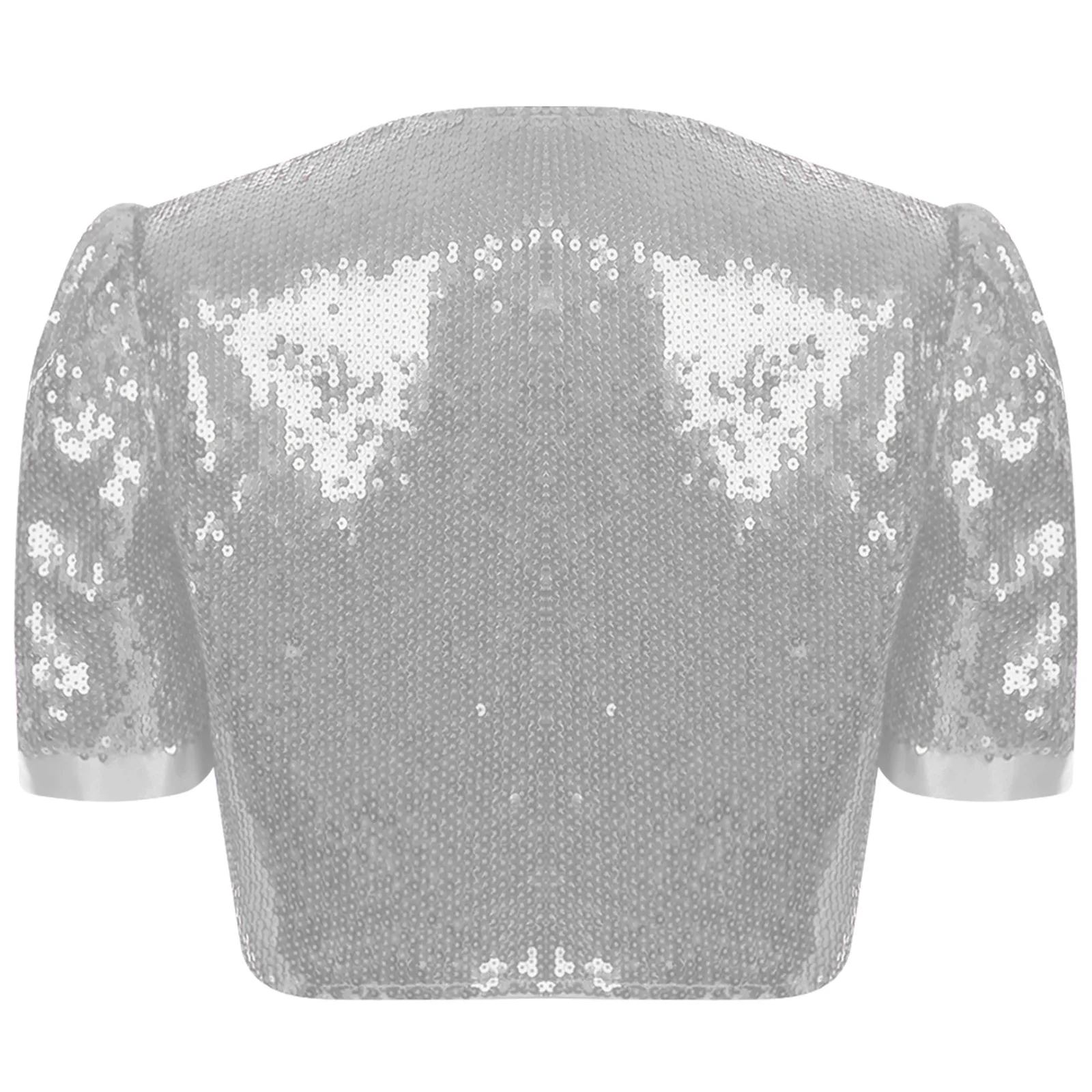 

Женский укороченный болеро-кардиган с пайетками для дискотек, вечеринок и клубов, с открытым передом, для музыкальных фестивалей и вечерних мероприятий