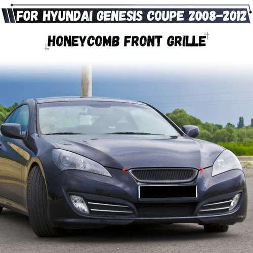 Parrilla central para parachoques delantero de coche, parrilla de carreras de malla de panal para Hyundai Genesis Coupe 2008 2009 2010 2011 2012