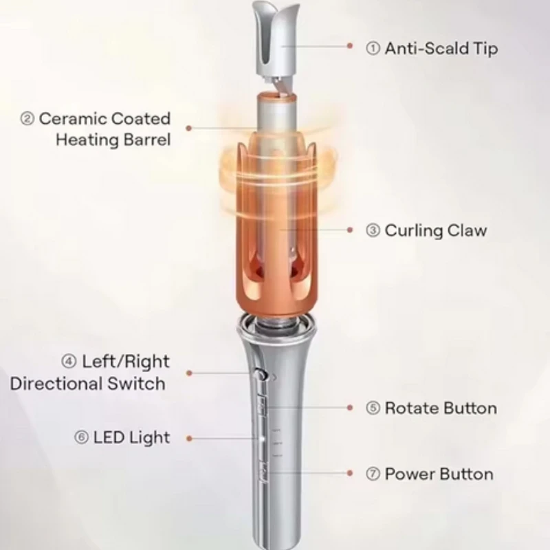 

Automatic Curling Iron Large Curl Negative Ion Hair Styling Tool for Women Damage Free Hair Curling Wand Big Wave Hair