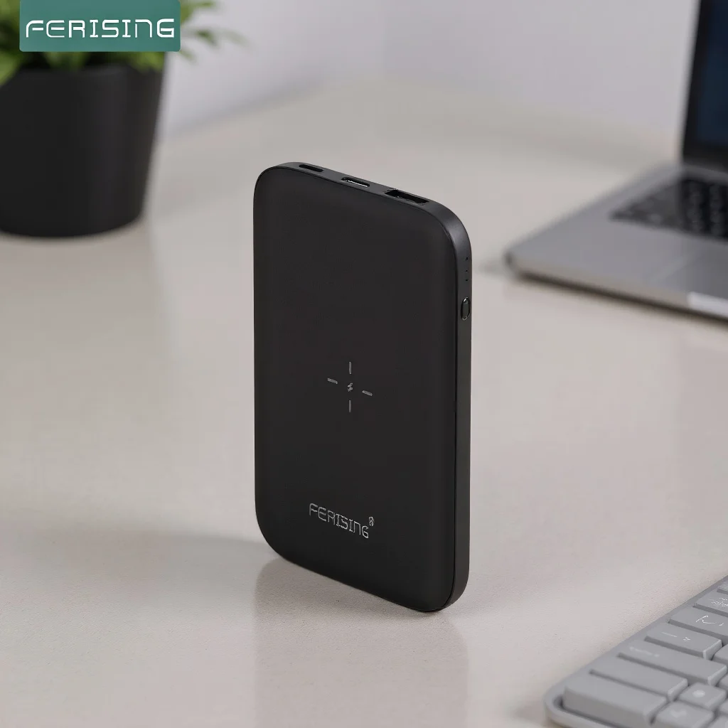 

Беспроводной внешний аккумулятор FERISING, 3 порта, 5000 мАч, USB Type C, портативное внешнее зарядное устройство для Xiaomi, Oneplus, Realme, Huawei