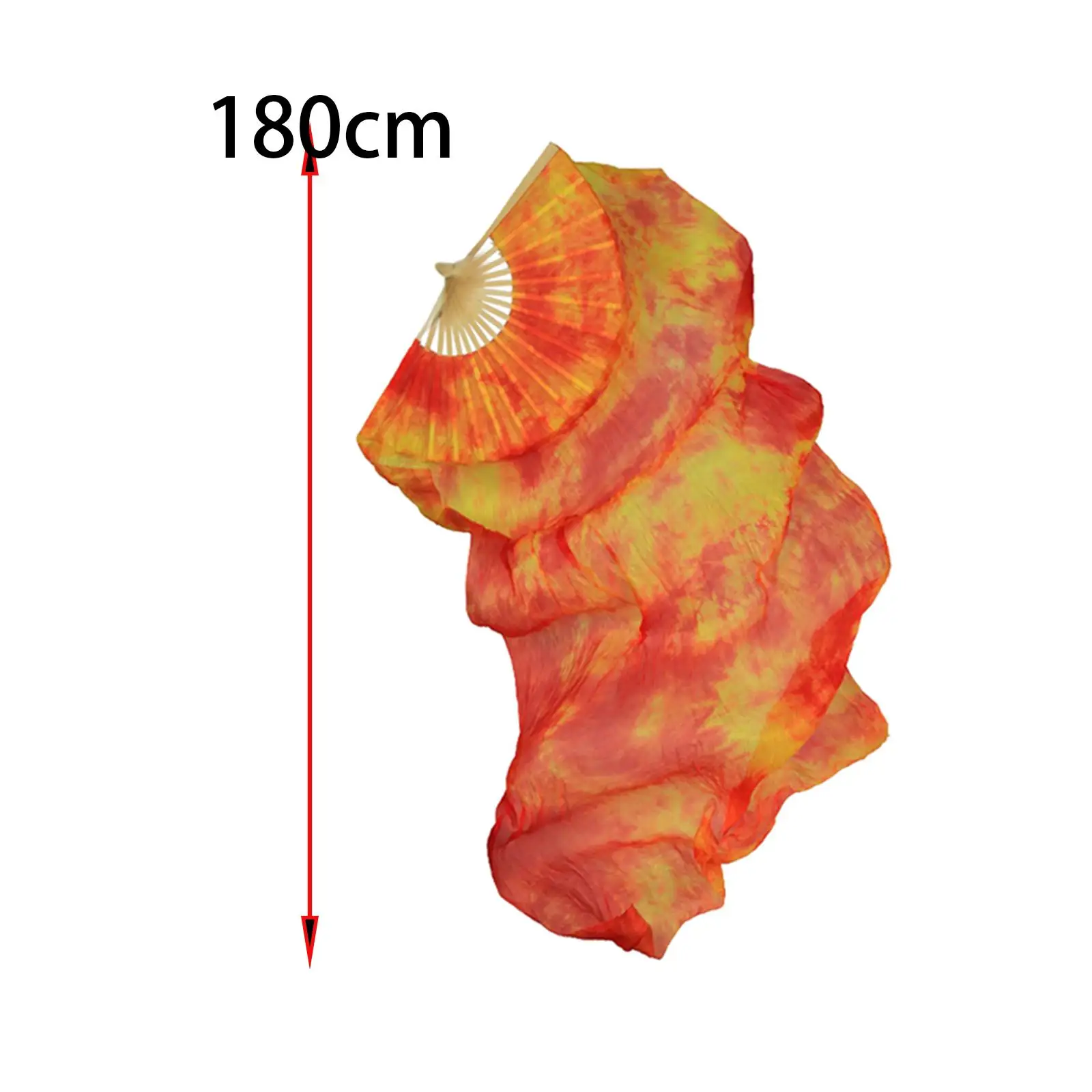 핸드메이드 벨리 댄스 선풍기 베일, 실크 선풍기 베일, 접이식 팬, 댄스 소품, 길이 180cm, 너비 90cm, 1 쌍