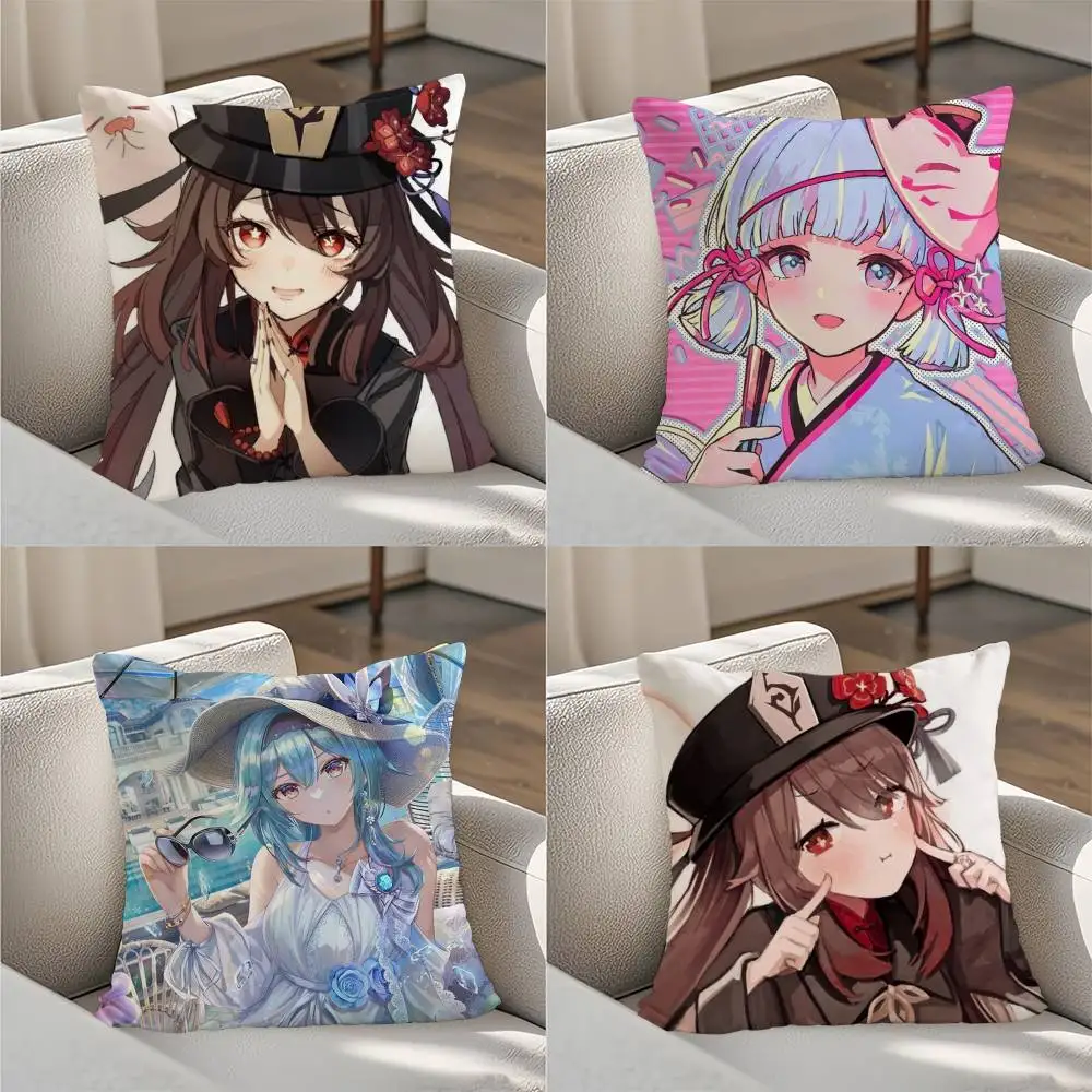 

Genshin ImpacT Pillow Case Luxury Double-sided For Car Pillows 45x45 Cushions Cover Home And Decoration Sofa Pillowcase 50x50
