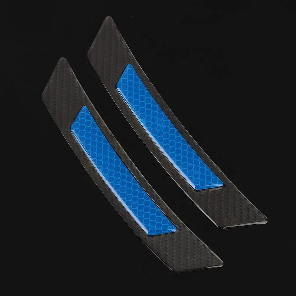 2Pcs Carbon Fiber Protection Car Wheel Eyebrow Edge Reflective Guard Sticker Hot