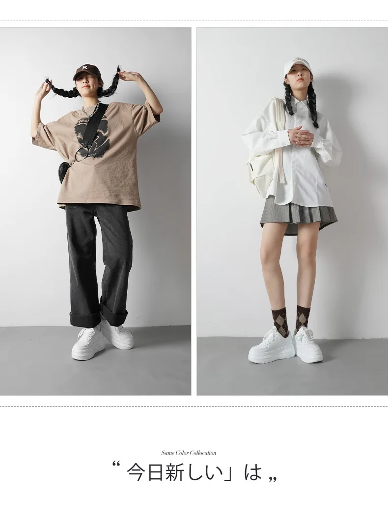 حذاء أبيض بنعل سميك للنساء 2025 حذاء نسائي ربيعي جديد غير رسمي متعدد الاستخدامات