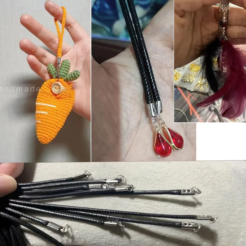 100Pcs 4mm Hole Leather Cord Ends Caps Crimp Bead End Caps for Jewelry Making DIY Components Bracelet Necklace Squeeze Fastener