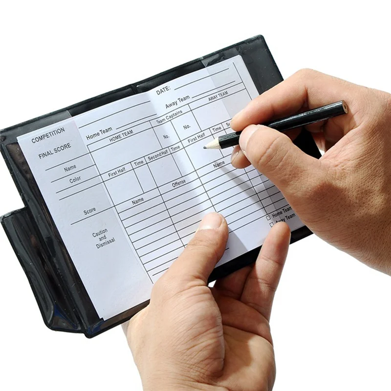 축구 심판 카드 세트, 경고 심판 레드 및 옐로우 카드, 지갑 점수 시트, 연필 축구 액세서리, 풍부한 2 팩