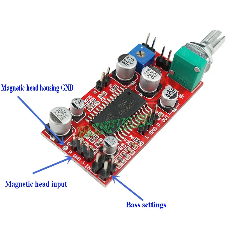 A+for LAG668 Tape Player Magnetic Head Amplifier Board Bass Headphone Amplificati DC
