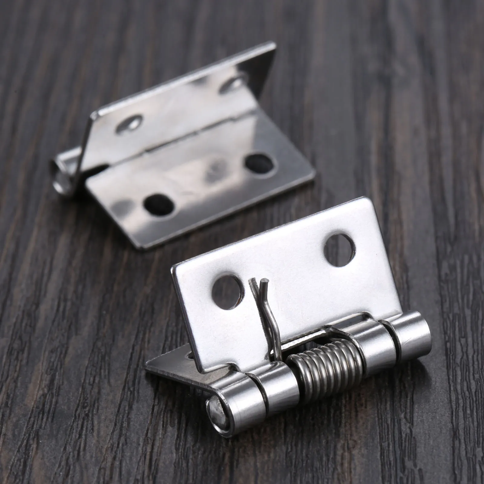 2PCS 0.98inch Stainless Steel Spring Hinge For Gift Boxes Jewelry Cosmetics Case Windows Cabinets Automatic Closing Effect