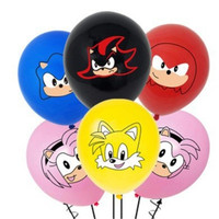 10pcs Sonic The Hedgehog 12inch Latex Balloon Solid Color Children's Happy Birthday Party Decoration Baby Shower Globos Gift