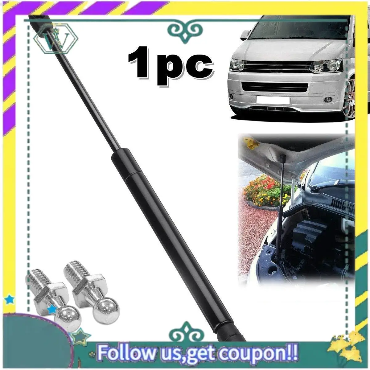

A82U-1PCS Hood Lift Supports Shock Struts For-VW T5 Transporter Caravelle 03-15 7E0823359