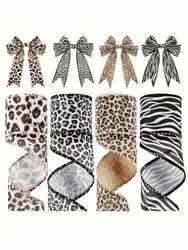 5cm leopard print ribbon animal print woven tape 1 roll