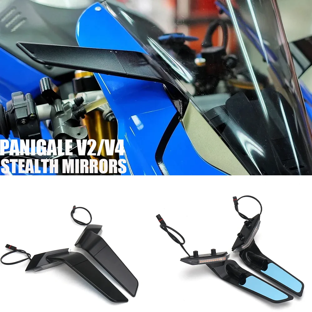 

V2 955 V4 1100 accessories Stealth Mirrors For Ducati Panigale V2 955 V4 1100 Stealth Sport Winglet Mirror Kits Adjustable