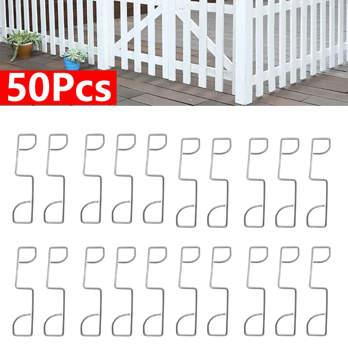 

50 шт., зажим для панели забора из нержавеющей стали, клинья для панели забора, шумоподавление, погремушка, клинья, садовый забор, антивибрационный