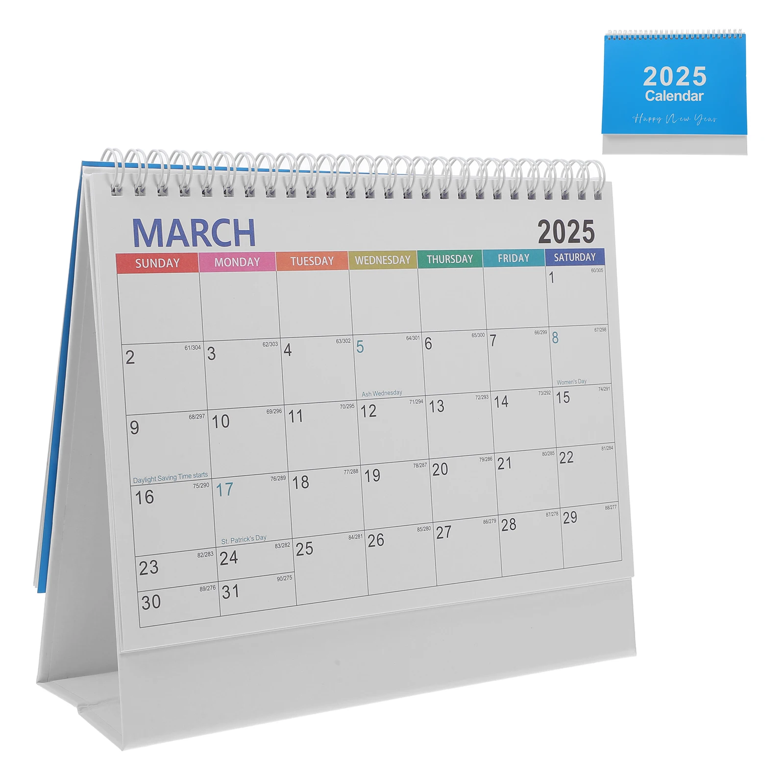 

Desk Calendar English Notepad 2024 Table 2025 Schedules Chinese New Year Planner Pocket Blue Office