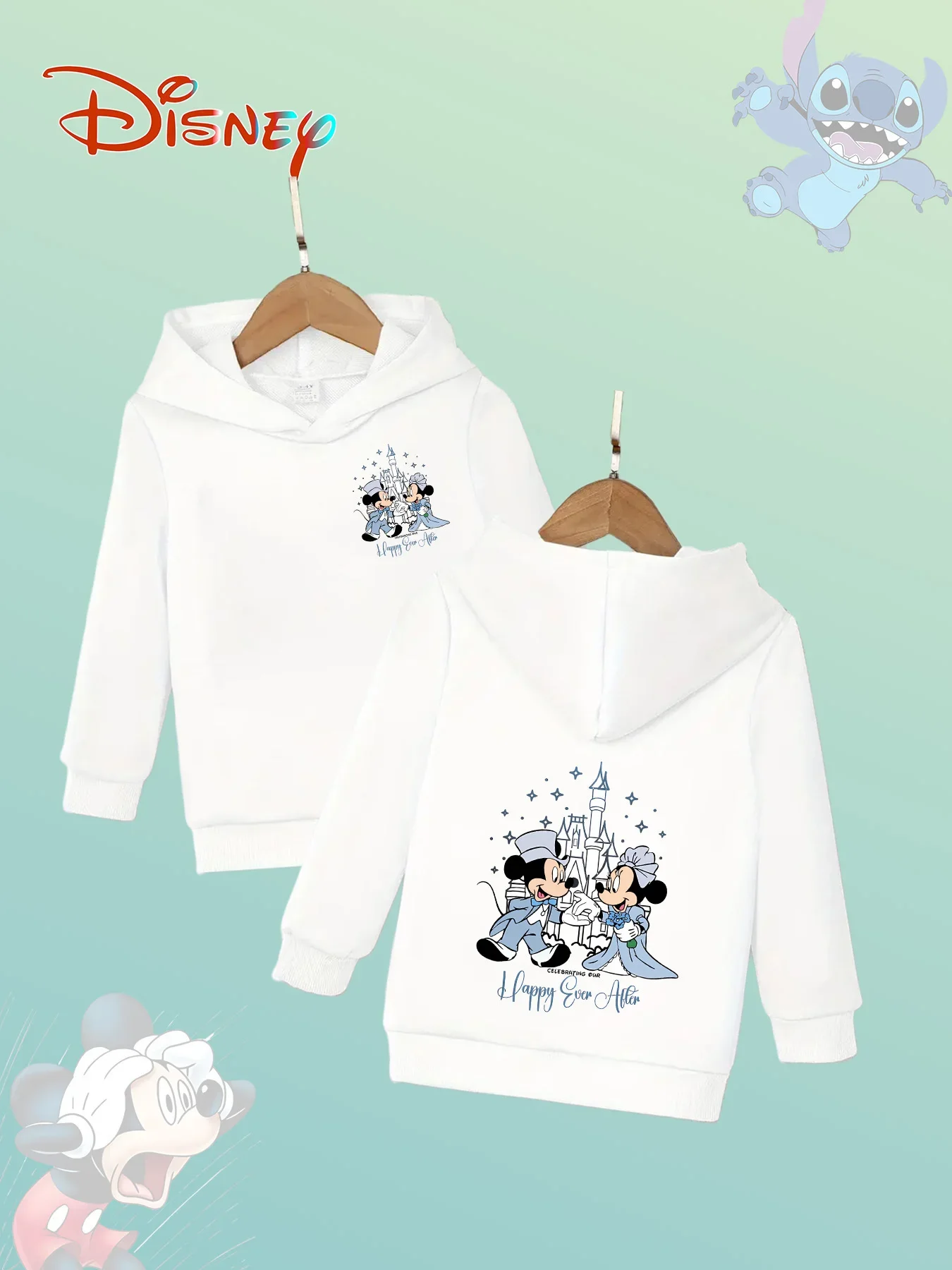 

Girls and Boys Hoodies Casual Cartoon Fun Print Children's Tops Disney Mickey and Minnie Cute Outdoor Sweatshirts 2025 Autumn