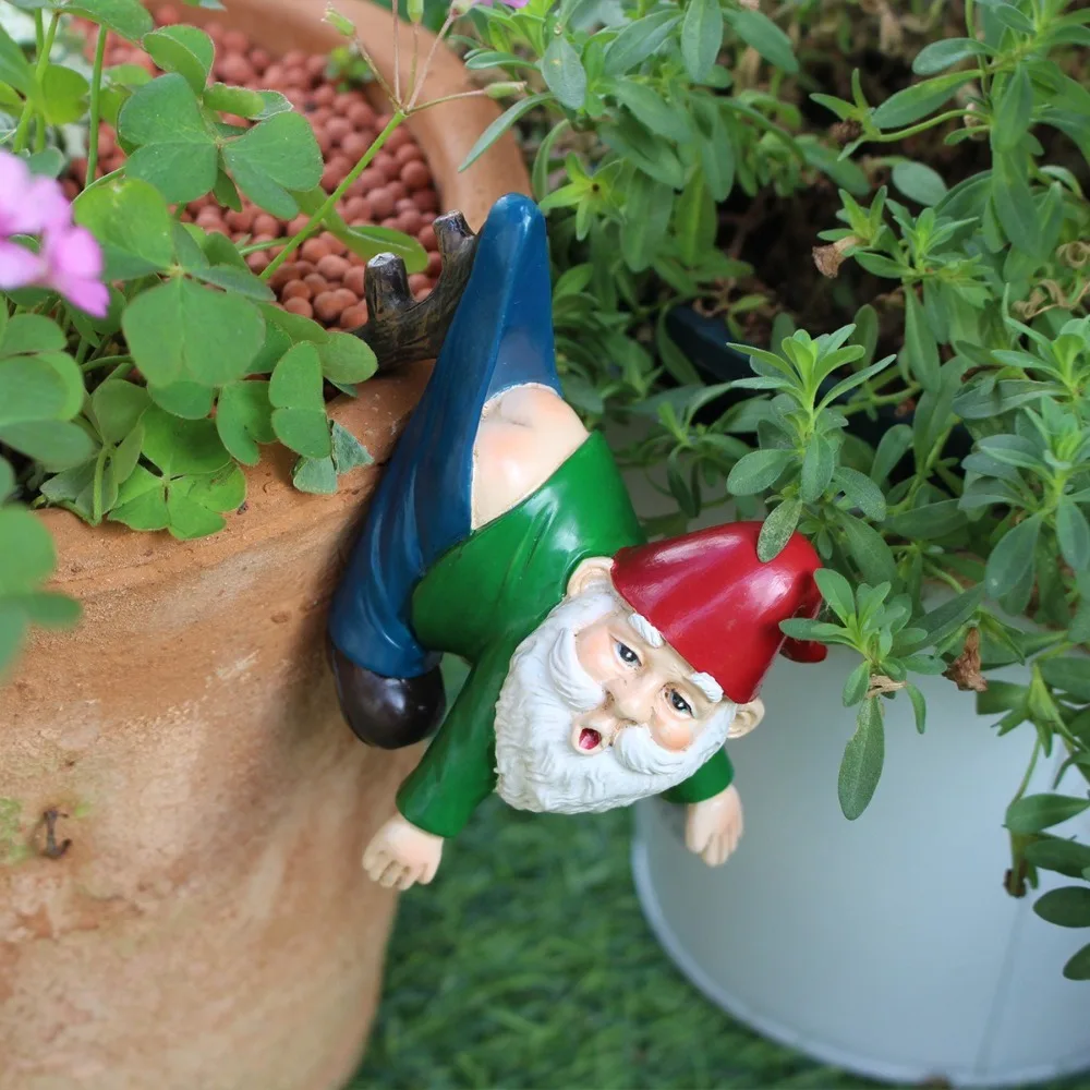 

Funny Mini Gnome Hanging Statue Resin Cartoon Dwarf Pants Pendant Lifelike Dwarf Miniature Sculpture