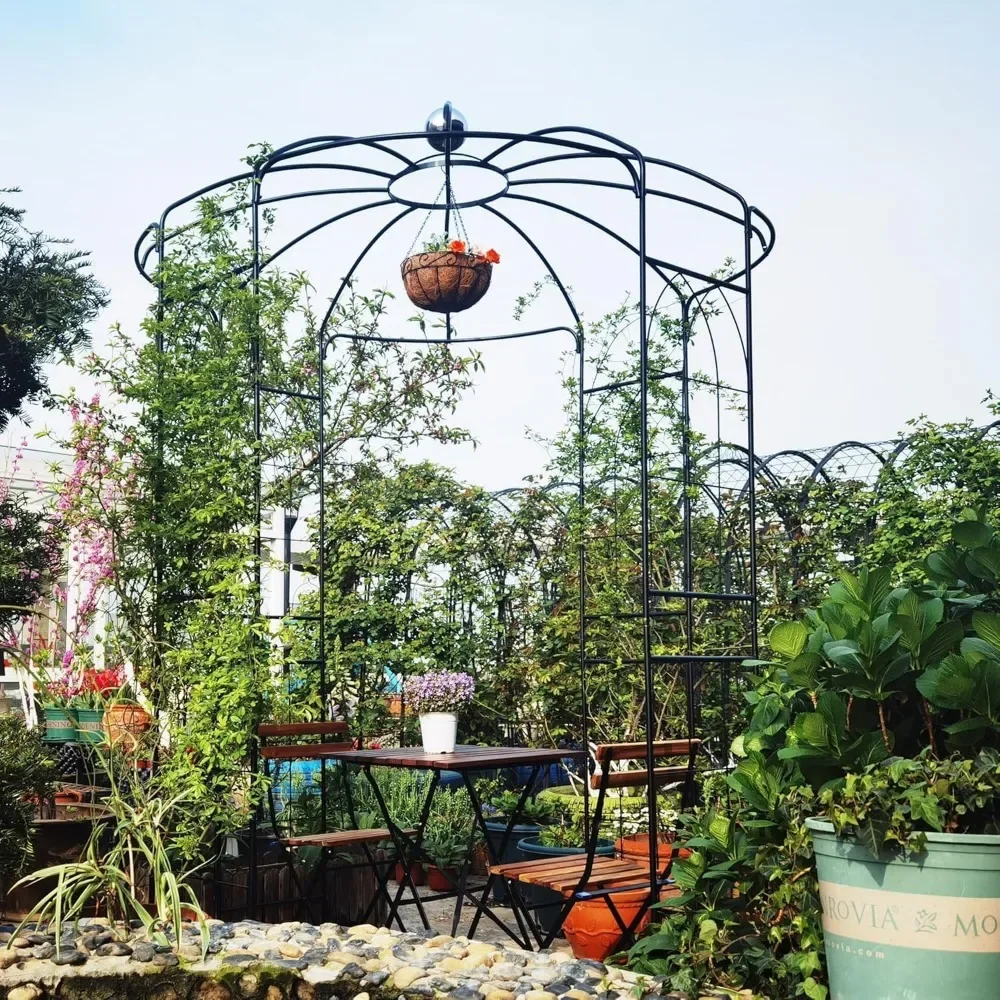 

Сверхмощная беседка в форме птичьей клетки во французском стиле, ширина 9 футов, 6 дюймов, ширина 6 дюймов, павильон для попугая, арка, беседка, вешалка для растений