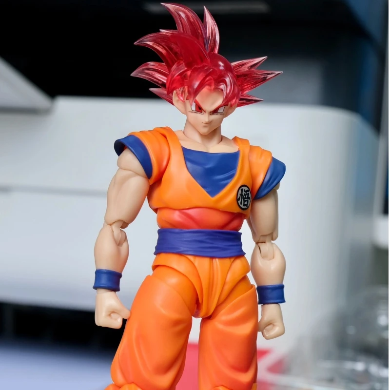 متوفر في المخزون نونو لعبة دراغون بول Z Shf سوبر سايان أنيمي نموذج لجسم الأحمر الله سون جوكو رئيس الملحقات عمل نموذج نحت الرأس اللعب #5