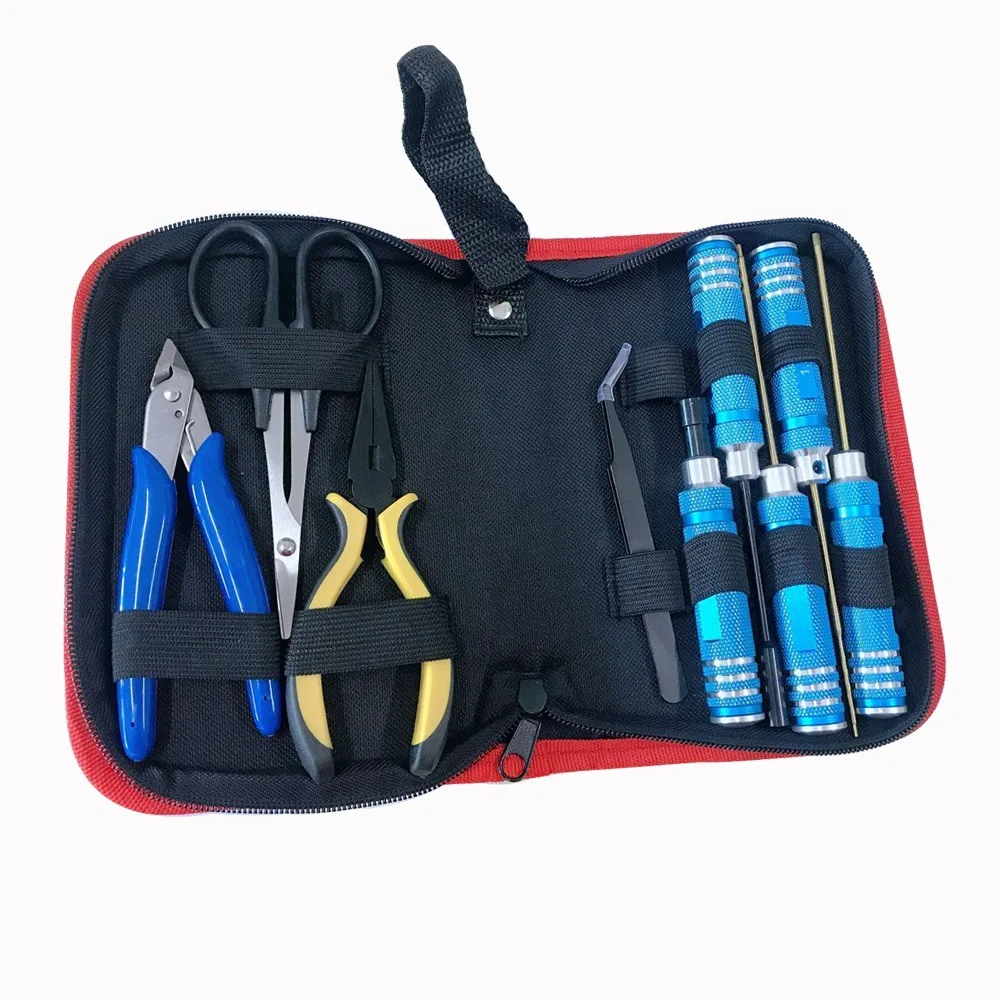 10 In 1 Tool Kit Schraubendreher Zangen Hex Hand Reparatur mit Box RC DIY für Hubschrauber Flugzeug Auto Lkw Quadcopter spielzeug
