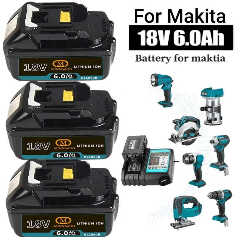 

Genuine For Makita 18V Battery 5.0-6.0Ah Rechargeable Replacement for BL1840 BL1830B BL1850B Power Tool Accessory
